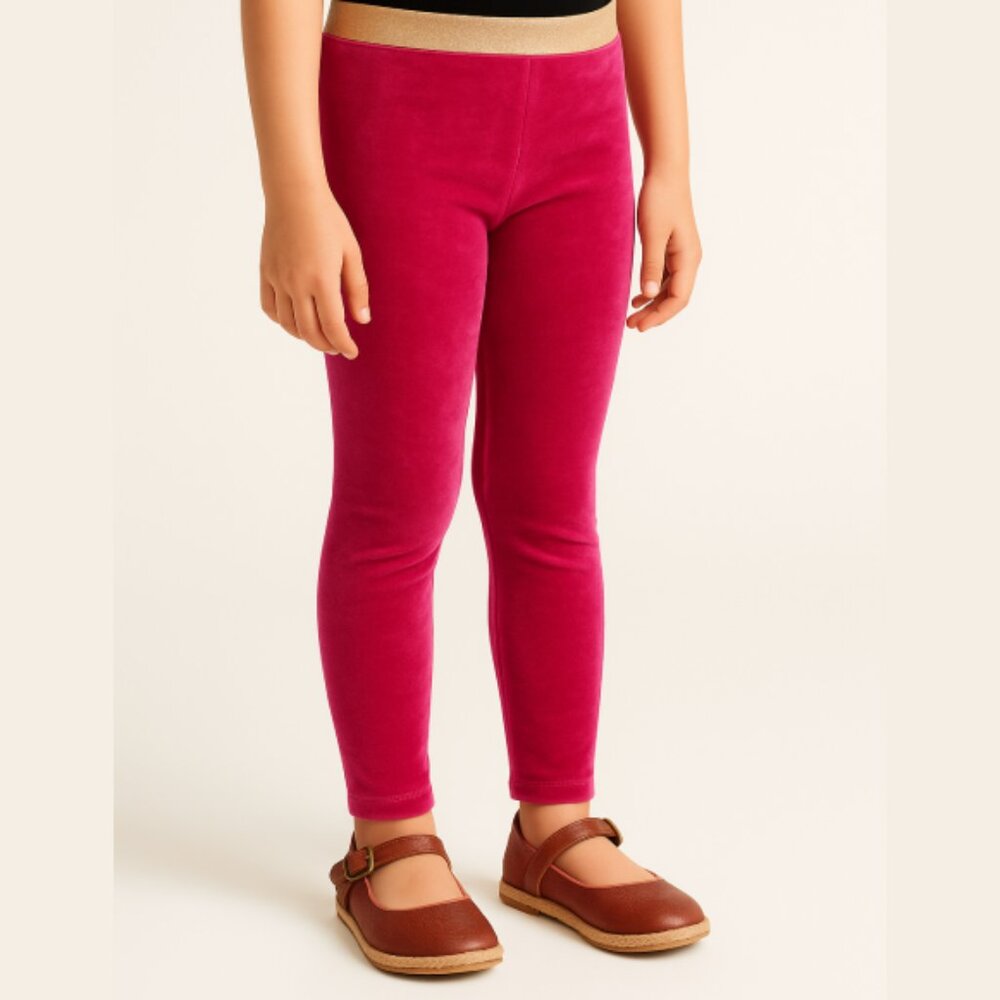 Hot pink velvet leggings